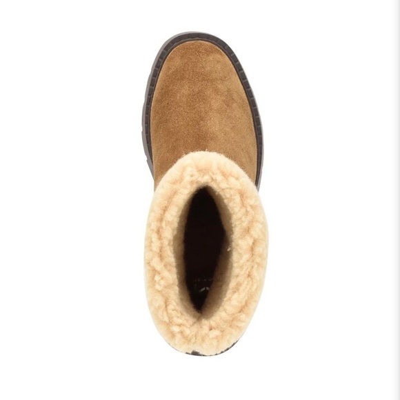Nib Marc Fisher Vina Lug Sole Suede Bootie in Cognac - Picture 4 of 13